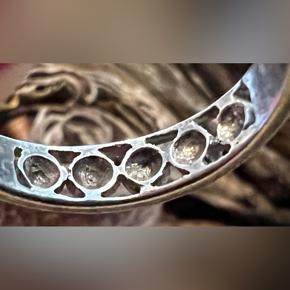 Unisex, Artisan Vintage Ring 925 Sterling Silver Dainty  Band Dotted 7.5 - Picture 8 of 9